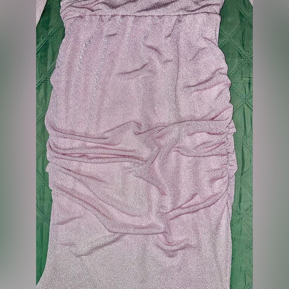 PINKBLUSH Metallic Pink Off-Shoulder Maternity Gown, Size Small, LIKE NEW - Picture 7 of 12